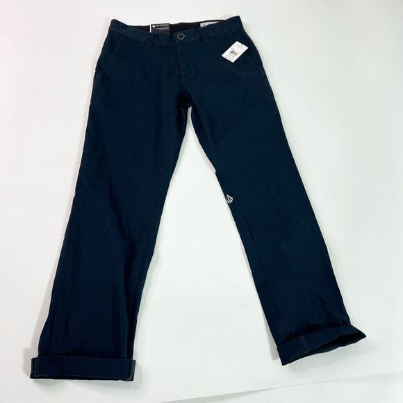 Volcom Pants Mens 28 Blue Frickin Modern Straight Metal Buckle Button Chino - Picture 1 of 13